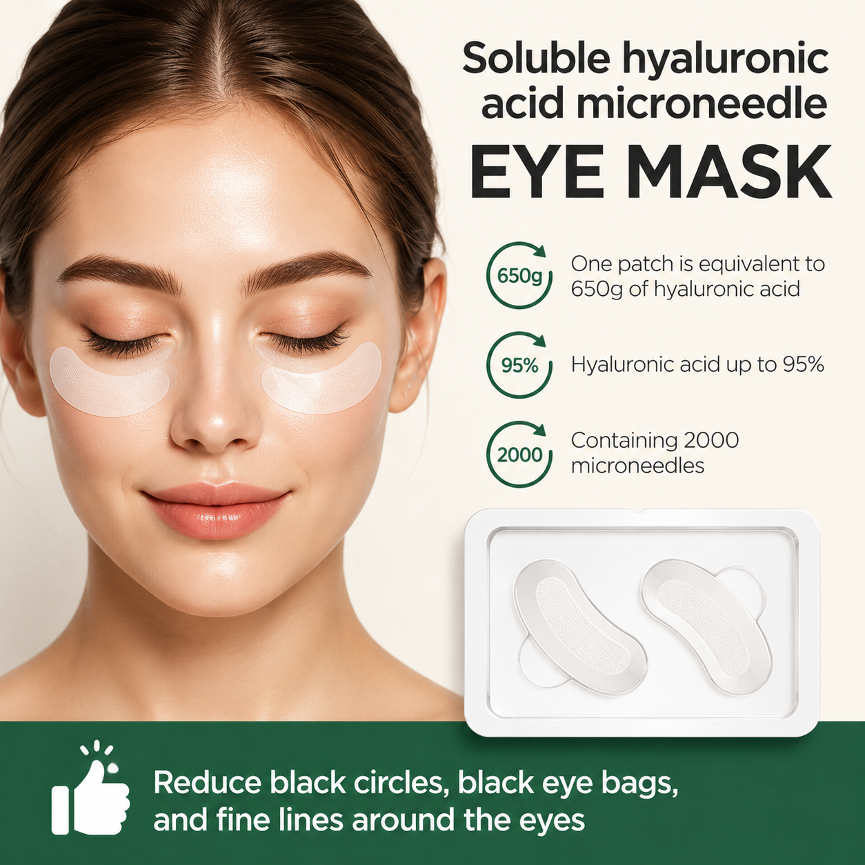 Hyaluronic Acid Microneedle Eye Patch